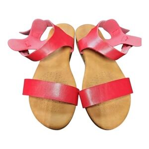 M Makers Womens Red Sandals Size 8 Slip‎ On Summer Casual Open Toe Shoes